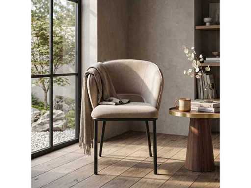 Set mit 4 Esssesseln, beige Badewanne