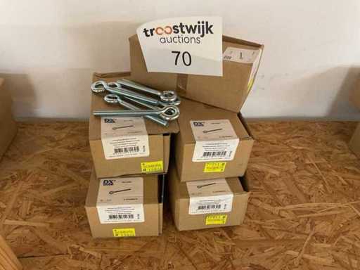 5 Schachteln mit Augenbolzen