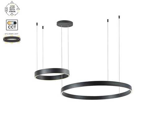 Lampadaire pendante Duora 80cm & 40cm Duo Ring 60W LED 3CCT & 3 Steps Dim (1x)