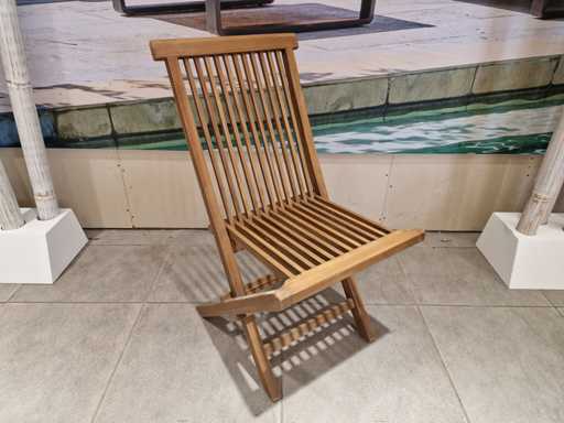 6 x chaise pliante en teck classique pliante naturelle