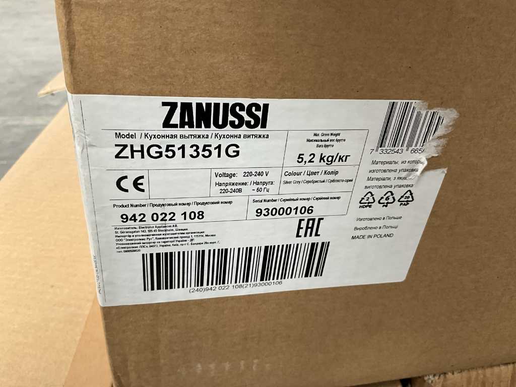 Hotte aspirante ZANUSSI ZHG51351G