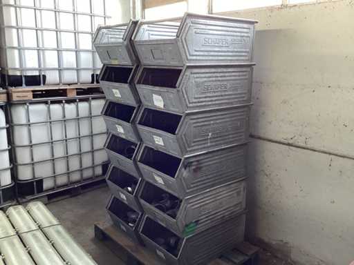Stackable metal crates