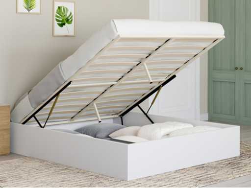 Wit houten kistbed met bedbasis 160x200cm