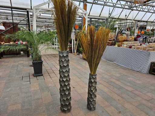 Set exclusiv de 2 vaze din fibră de sticlă cu flori artificiale decorative