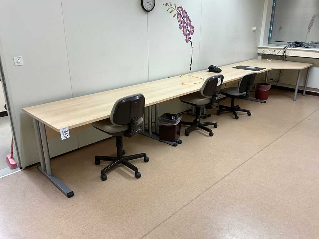 Post office desks with office chairs