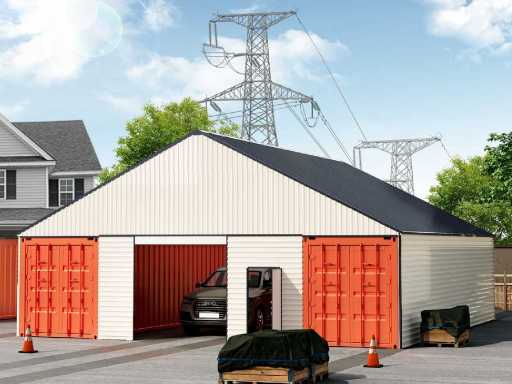 Field Industries 3640-569 Garage/Unterstand aus Metall 12,34x10,91 Meter (135 m2)