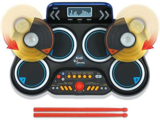 VTech - Kidi DJ Drums, Batterie Électronique Enfant avec Pads Lumineux (x2)