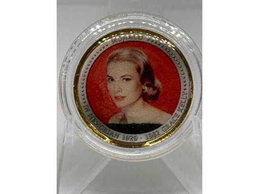 Plaqué or et colorisé 2 Euros – Monaco – Grace Kelly (1929–1982)