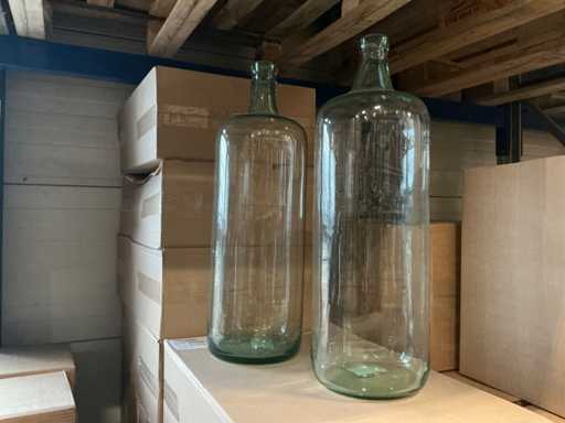 Partij fles Terri mondgeblazen gerecycled glas flesvazen H60cm (36x)