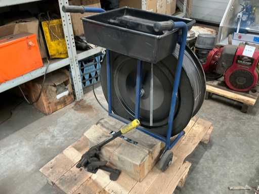 Band locking pliers with reel