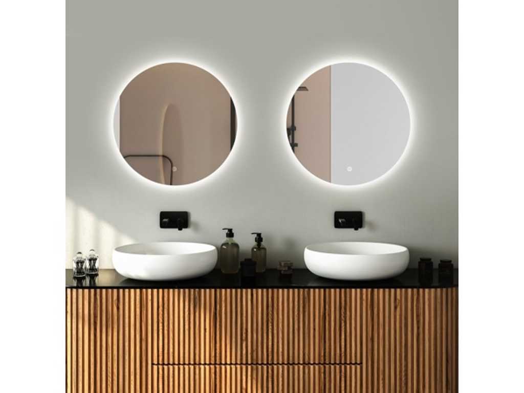 2 LED mirrors round 80 cm anti-fog and dimming function NEW