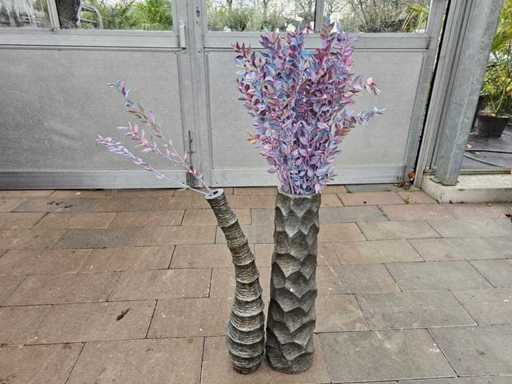 Exclusieve glasvezelvaas met decoratieve kunstbloemen - 110 cm