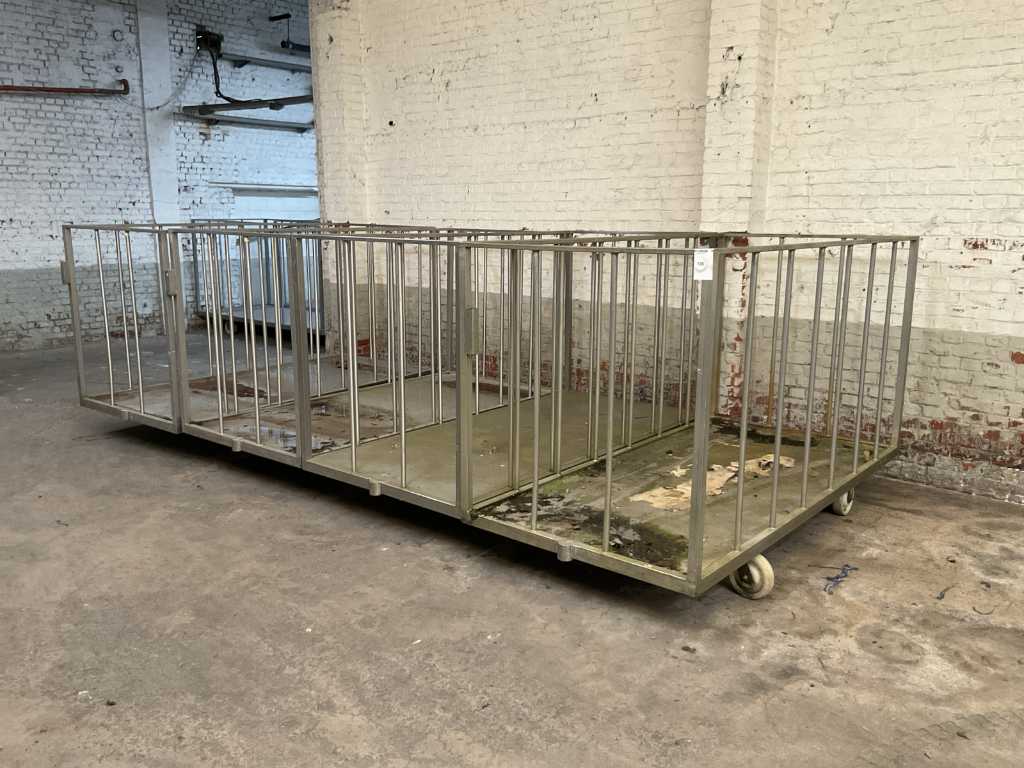 Stainless steel transport trolley (4x)
