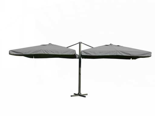 Parasol - Aluminium frame, 300 grams brandvertragend doek - Paralux - Incl. parasolvoet; zelf te verzwaren - Nevira