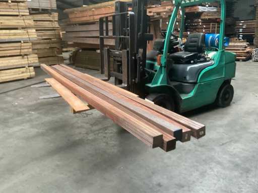 Azobé tuinpaal 400x9x9 cm (5x)