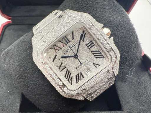 Cartier Santos | WSSA0018 | Full ICED out with natural diamonds | 2024