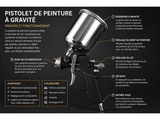 Juego de 10 nuevas pistolas de pintura por gravedad – compatibles con compresor