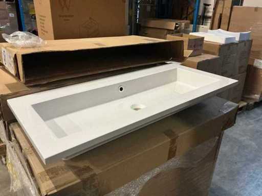 Lavabo per mobili Wisa 100 cm senza foro di spintura bianco (18x)