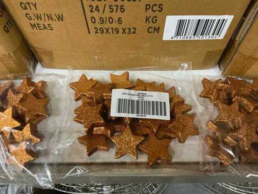 Party star 4,6x4,6cm mousse pailletée en vrac cuivre (5184x)
