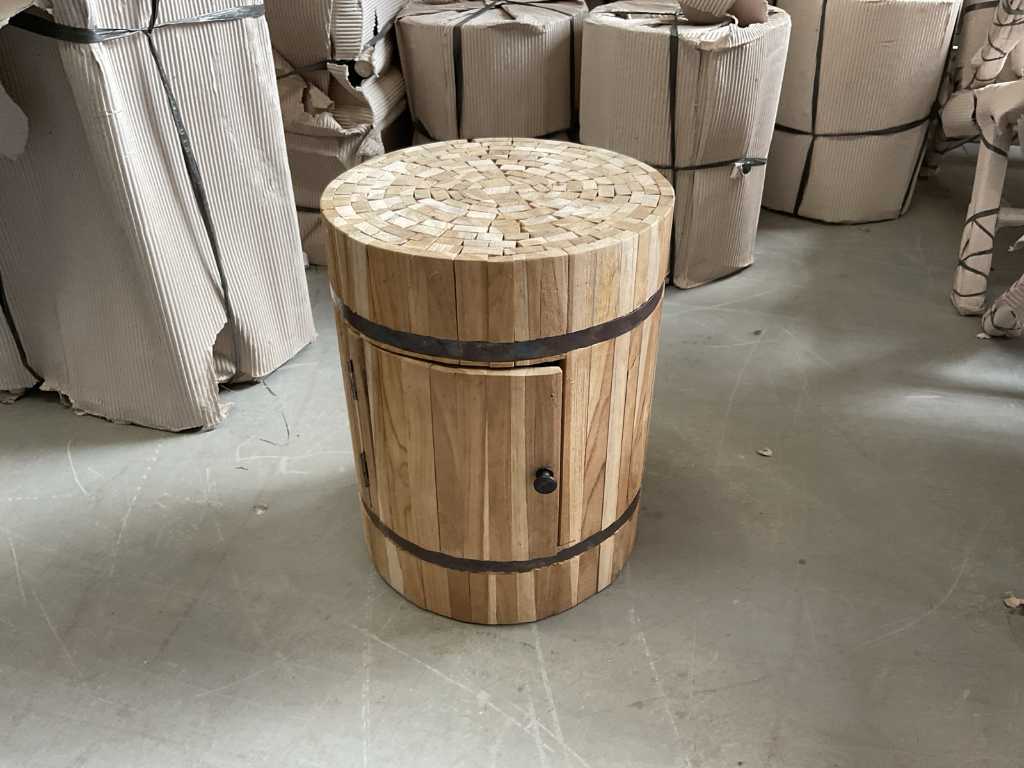 Okrągły stolik boczny z drewna tekowego (15x)