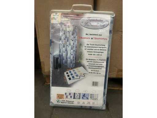 Badematte 50x80 cm und Duschvorhang 180x200 cm (46x)