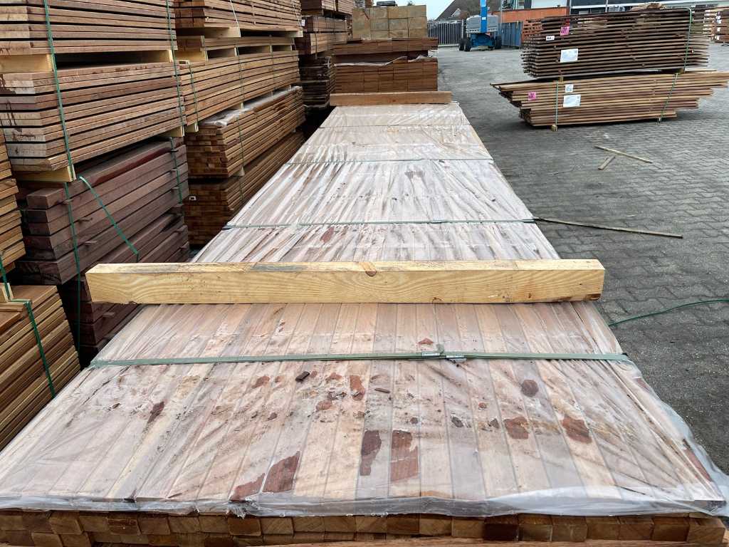 Basralocus hardhouten planken geschaafd 27x40mm, lengte 430cm (216x)