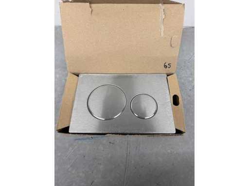 Geberit - Sigma20 - Control plate, round, 2-button flush polished stainless steel/brushed stainless steel/easy-to-clean