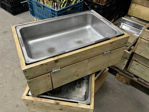 Chafing dish met ombouw (14x)