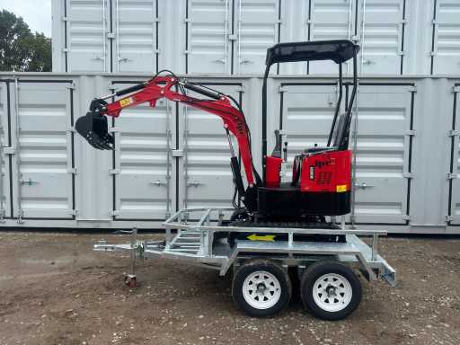 2025 JPC HT12 Mini-Bagger mit Anhänger