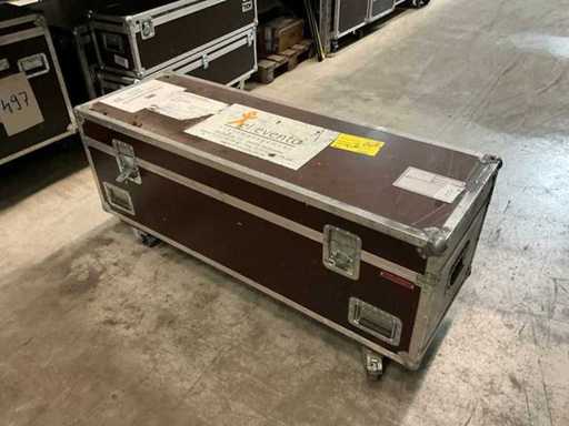 Transportcase mit 4 Lenkrollen und Klappdeckel, innen gepolstert, 6 CDM 150 Bodenplatte
