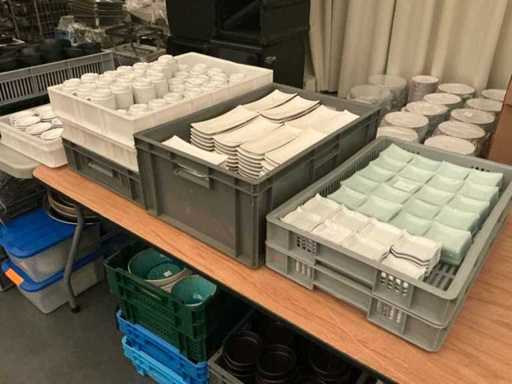 Lot of snacks, pots and bowls