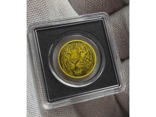 Limitierte Mini-Goldmünze „Panthera Tigris“ aus echtem 999 Fine Gold mit beeindruckendem Tiermotiv und edler Optik