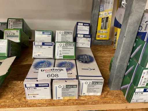 9 Schachteln Spanplattenschrauben; Fensteranker