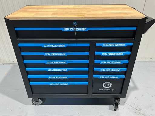 Ultra Force Equipment - tool trolley 12 drawers incl 269 pcs tools, soft close
