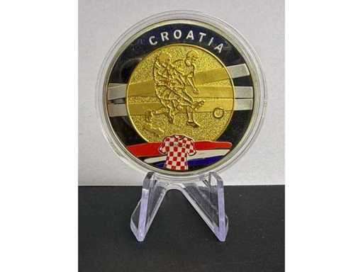 EUROPA-FUSSBALL SAMMLERMEDAILLE „CROATIA“ – Vergoldete Proof-Ausgabe in Kapsel