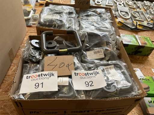 40 x grijze deurklinken