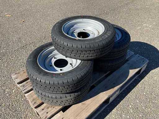 5x Ongebruikt Security 155/70R12C Aanhanger Wiel Ifor Williams