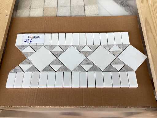 Natuursteen Marmer Wit/Grijs 36x18 cm Mozaïektegel 100 stuks