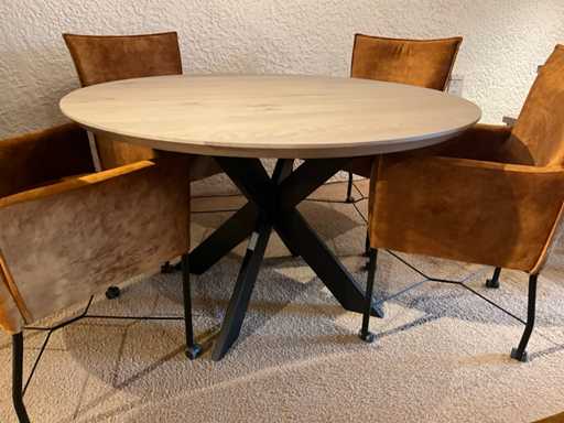 Table à manger ronde en chêne