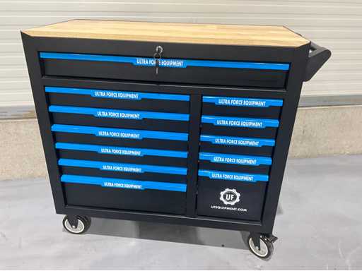 Echipament Ultra Force - cărucior pentru unelte, 12 sertare și 269 de unelte pentru piese