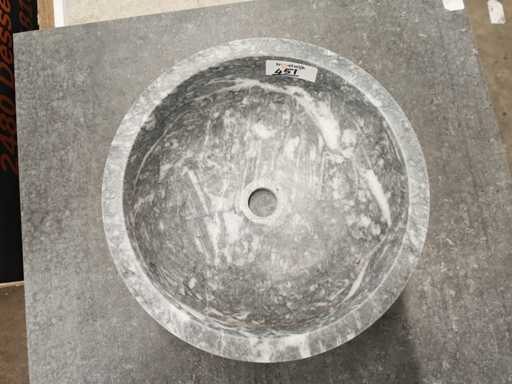 Bacinella blu in pietra naturale in marmo 40,6x15 cm