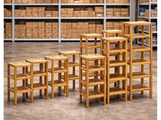 Set di 20 nuovi scaffali in legno – Dimensioni diverse