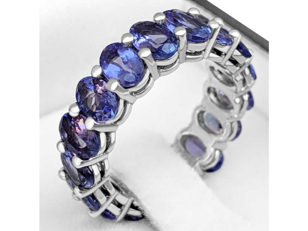 Alliance de luxe naturel bleu-violet Tanzanite 8,02 carats