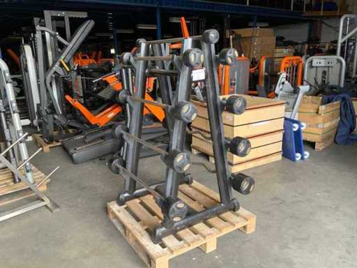 Life Maxx barbell rek 8 pair met barbells Krachtstation