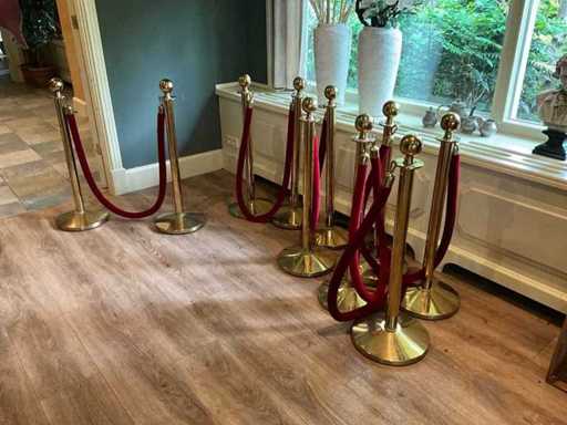 Barrier posts with cord (10x)