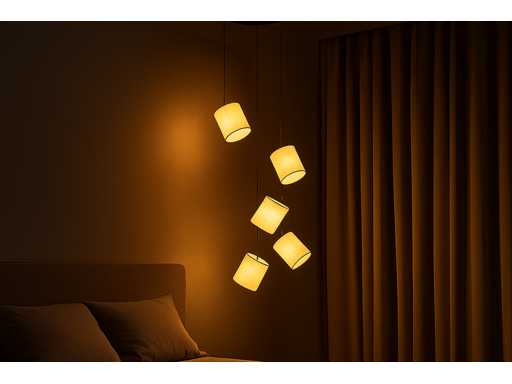 Lampe suspendue LED – B068/5 – 3000K – Blanc chaud – Ø350 mm – Hauteur réglable – Argent 