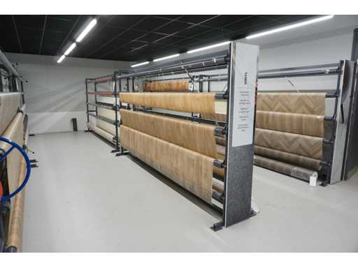 Étagère de magasin pour rouleaux de revêtement de sol (2x)