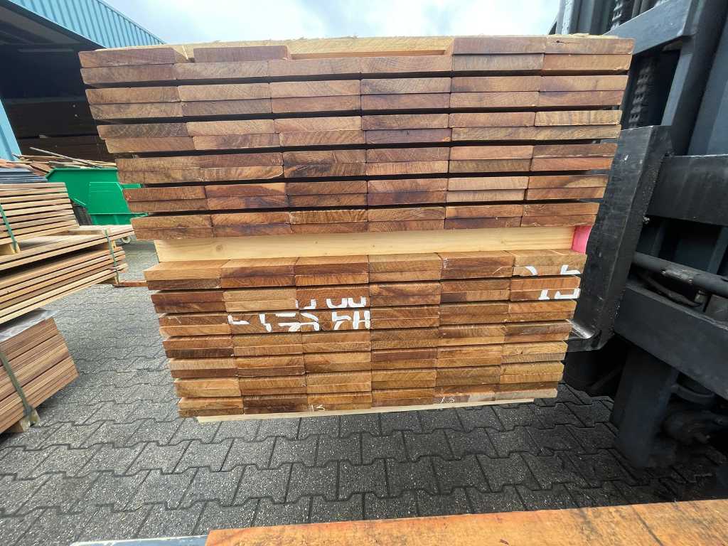 Ipé hardwood planks planed 21x145mm, length 95cm (154x)