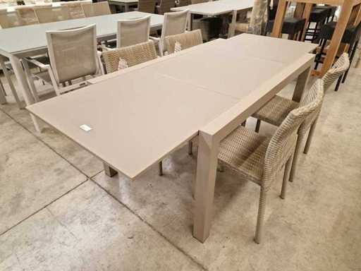 Garden Prestige - Alu Tuintafel Uitschuif Lissabon Champagne Mat 