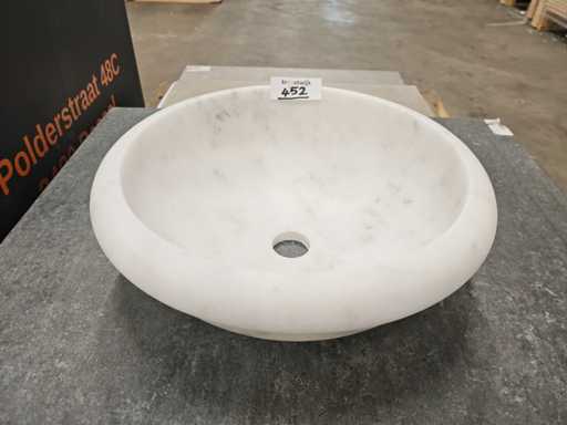 Lavandino bianco in pietra naturale 40,6x15 cm